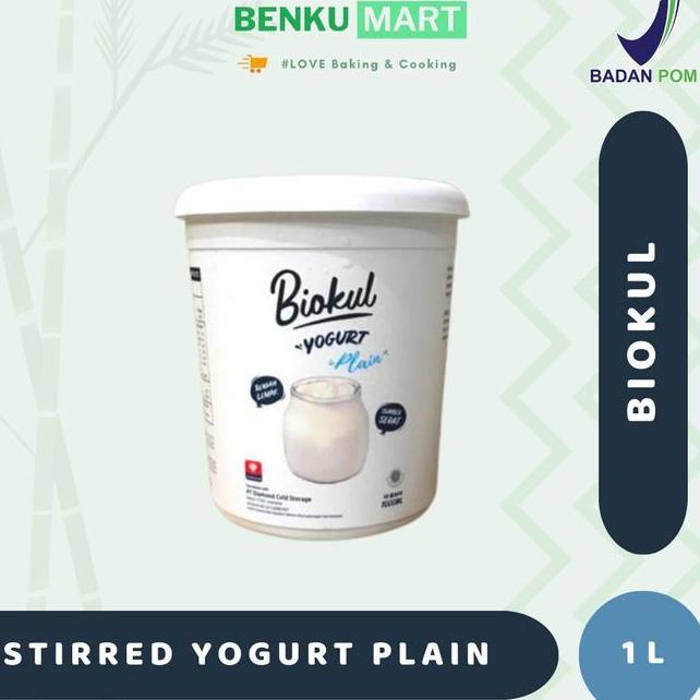 Biokul Stirred Yogurt Plain 1 Liter Yogurt Stirred Plain