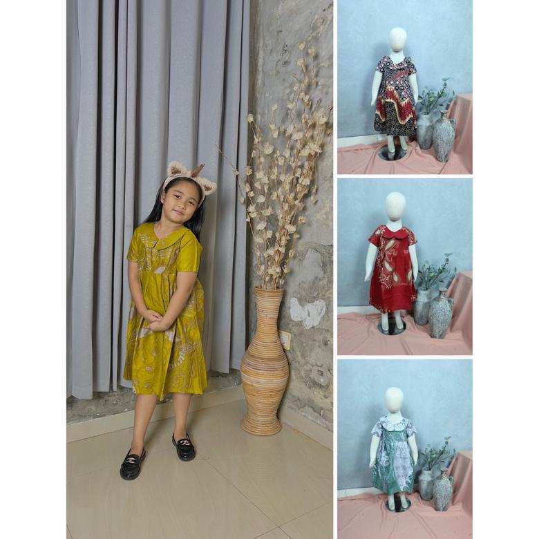 Harga Miring Dress Batik Anak Perempuan | Batik Anak Perempuan | Batik Sekolah Anak Perempuan