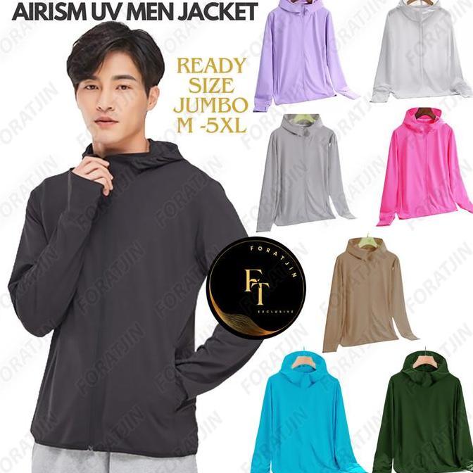 Uomo- Foratjin- Jaket Mesh Hoodie Uv Protection Jaket Olahraga Running Gym Sepeda Men