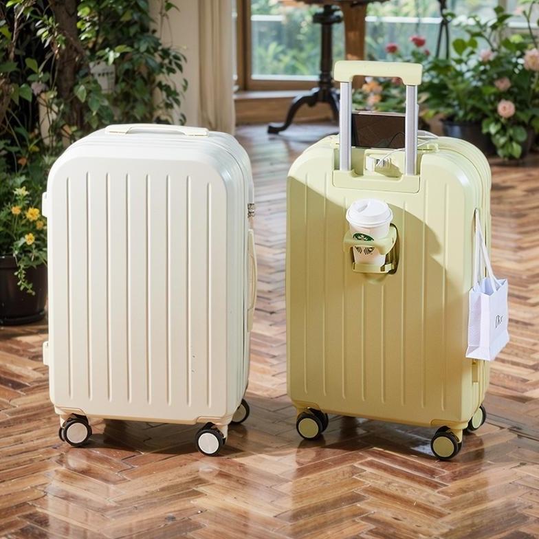 koper Modis Besar Kabin Bagasi 20inch 22"24" tas koper besar Roda 4 koper Travel Multifungsi Port Pe