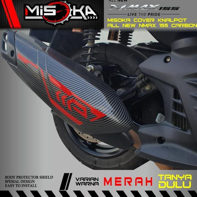 MISOKA COVER KNALPOT ALL NEW NMAX 155 CARBON AKSESORIS MOTOR YAMAHA KEREN MOTORCYCLE HARGA KHUSUS