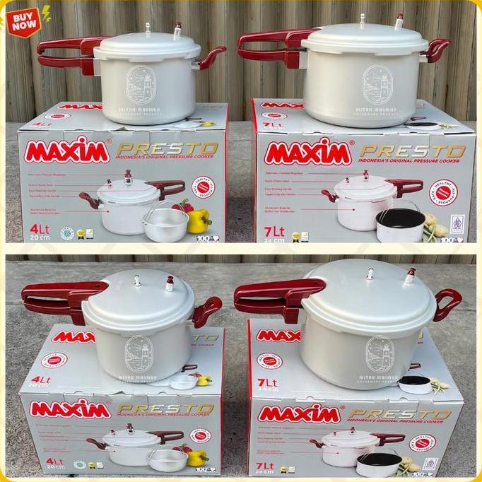 hasky.oldee - sale maxim presto 4 - 7 - 12 liter panci presto kukus panci serbaguna maxim