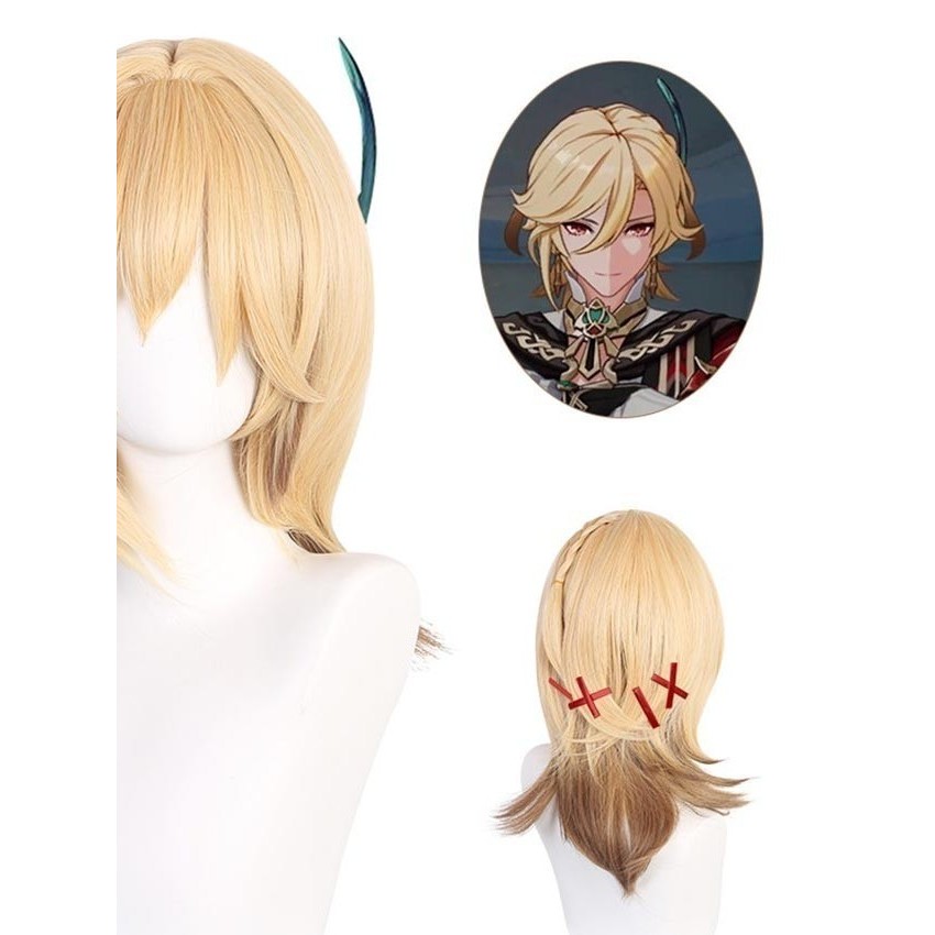 Wig Kaveh Cosplay Genshin Impact Rambut Kaveh Dewasa/Anak-Anak Dapat Menggunakannya