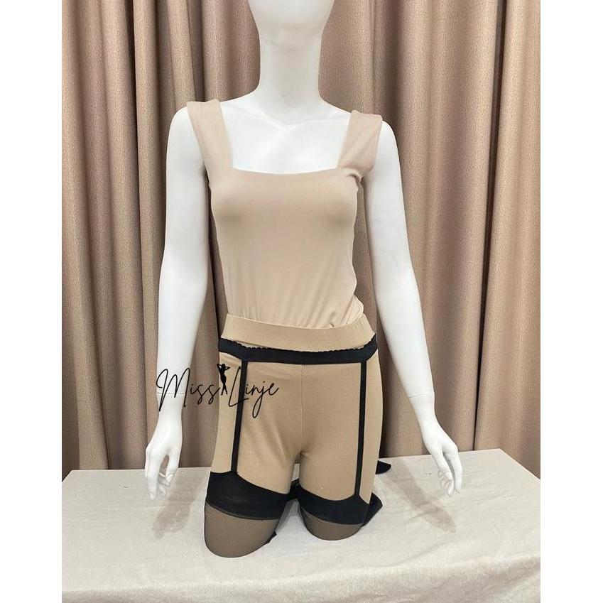 Misslinje Stocking Stoking Plus Garter Belt Polos Sexy Wanita Muat Sampai Big Size Jumbo St20