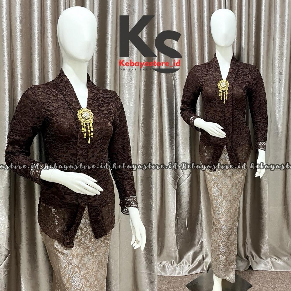 Promo (Free Bross) Kebaya Brokat Floy Kartini - Kebaya Modern - Kebaya Wisuda - Kebaya Hitam - Kebay