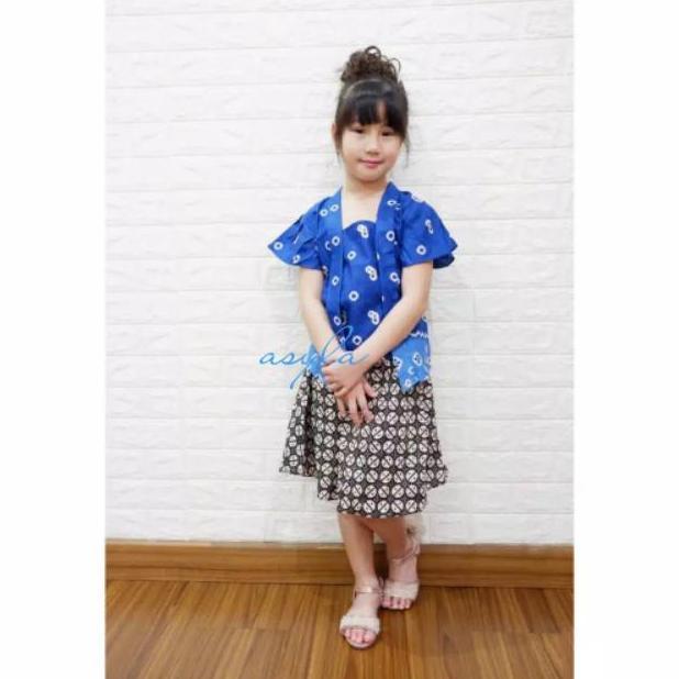 Disc Kebaya Anak Jumputan/Setelan Kutubaru Batik Anak Jumputan/Kebaya Tradisional/Kutubaru Batik Mod