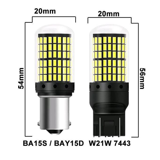 Lampu LED T20 7443 Lampu rem Mobil 144smd 3014
