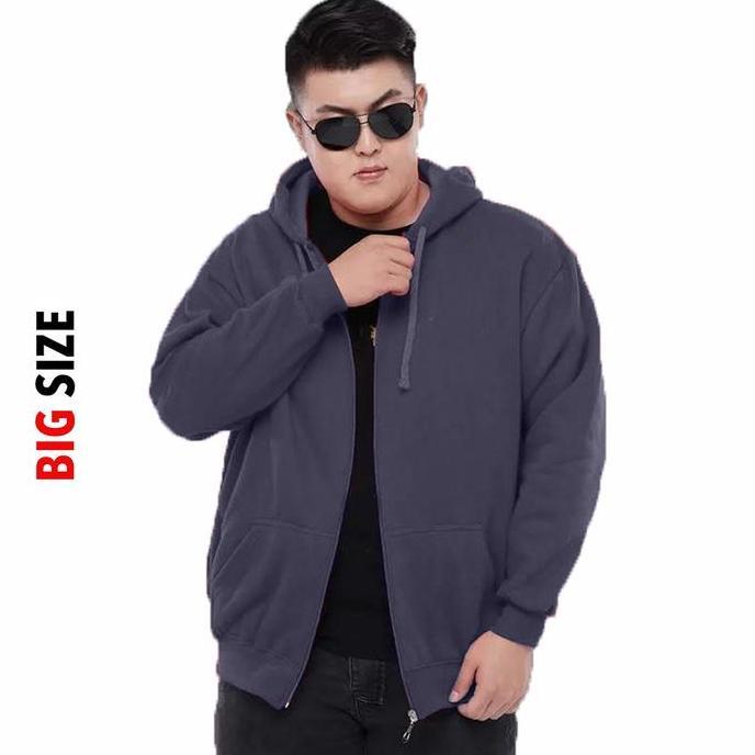 DI19 - Jaket Pria Big Size Jacket Hoodie Jumbo - Vin