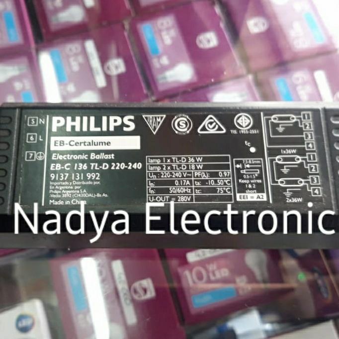 Philips Ballast Electric 36watt / Trafo Lampu Philips TL 1x36w / 2x18