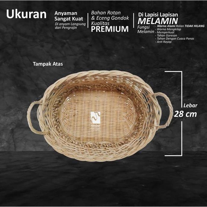 Neezar Rattan Keranjang Hampers Tempat Buah Rotan Eceng Gondok Seserahan Kotak Hantaran Premium Mela