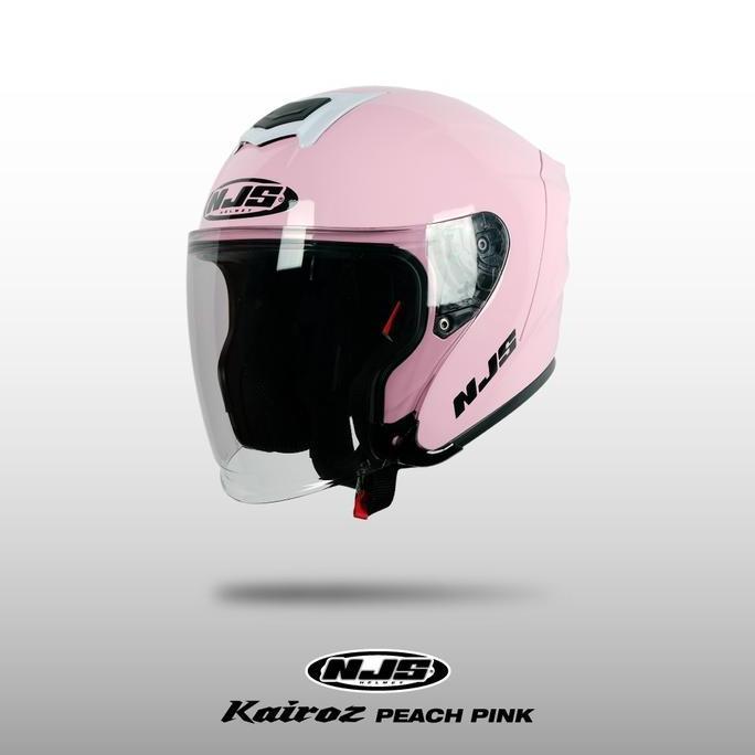 NJS KAIROZ SOLID PEACH PINK (FREE SPOILER) - Helm Half Face | Kairoz | Kairoz V1 |  Kairoz Polos | K