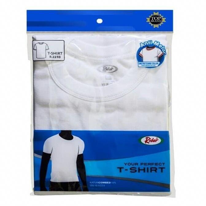 DY39 - oblong rider r233 putih  / oblong pria putih /oblong rider leher bulat