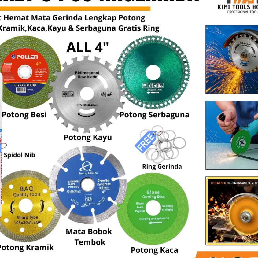 Paket 6Pcs Mata Gerinda Gratis Spidol Dan Ring Gerinda Mata Gerinda Pemotongan Serbaguna /Potong Kay