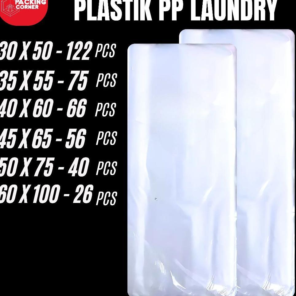 1Kg - Plastik Packing Laundry Pp 30X50 - 60X100  | Kantong Plastik Pp Bening Kiloan