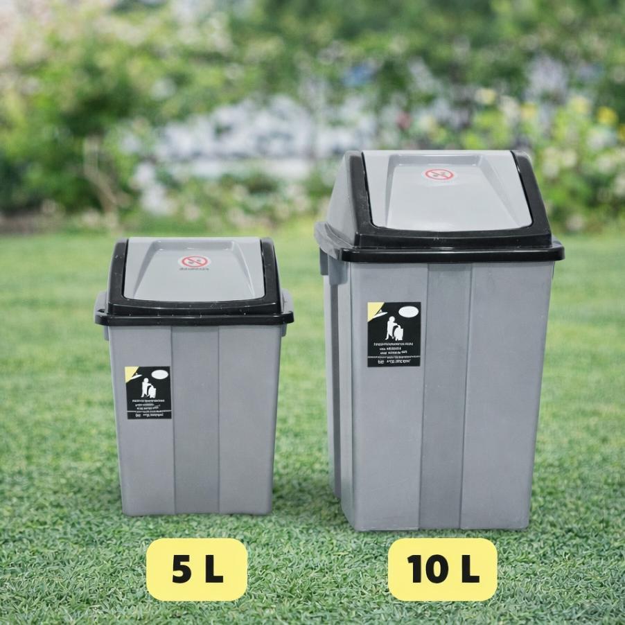 Tempat Sampah Tutup Goyang / Tong Keranjang Sampah  Plastik / Dustbin