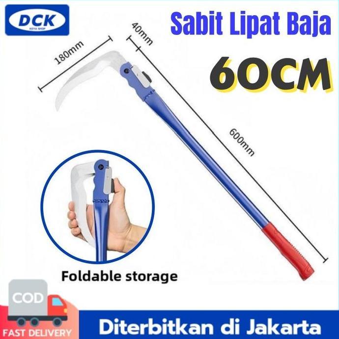ORIQIR 60CM Sabit Lipat Baja  / Arit Potong Rumput & Padi / Alat Pertanian Kebun /Sabit Arit Lipat S