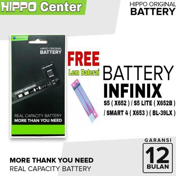 BEBAS ONGKIR - BATERAI HIPPO Compatible with INFINIX S5 ( X652 ) / S5 LITE ( X652B ) / SMART 4 ( X65