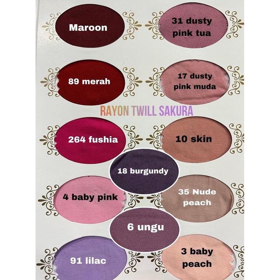 Rantimarian22 - Multi Kain 100% Rayon Viscose Twill Tebal Lembut Adem Roll 50 Yard