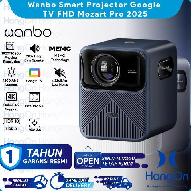 TIRNO_STORE - WANBO NEW MOZART PRO SMART PROJECTOR FULL HD 1080P FHD 4K SUPPORT ASA3.0 AUTO-FOCUS 12