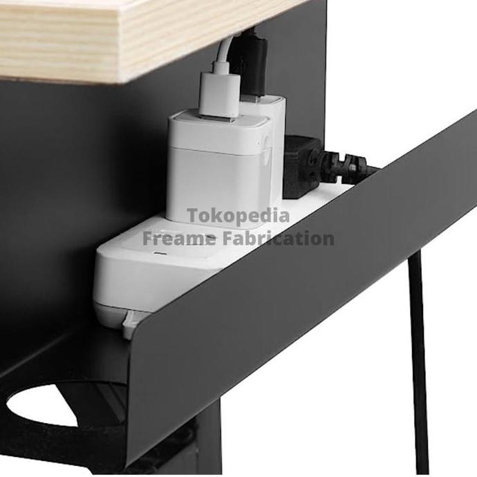 Under Desk Metal Cable Tray Organizer Cable Management Hitam Meja Terlaris