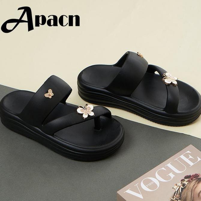DISKON Apacn 2026 Sandal Wanita Fashion Tumit Tinggi Sandal Jelly Wanita Sandal Fuji Korea Karet DIS