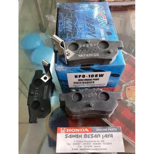 MURAH BRAKE PAD KAMPAS KANVAS REM BELAKANG JAZZ GD3 S RS GE8 VTEC NISSIN