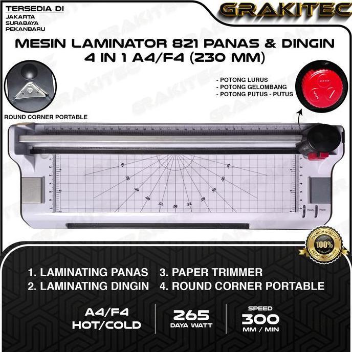 7Sakaruba - Grakitec Mesin Laminating A4/F4 (4In1) 230Mm (Bisa Laminating Panas Dan Laminasi Dingin,