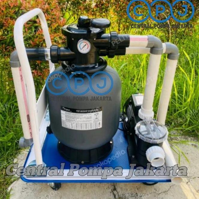 Mesin Kolam Renang Portable +Troli Pompa Vacum Kolam Renang ( Set )