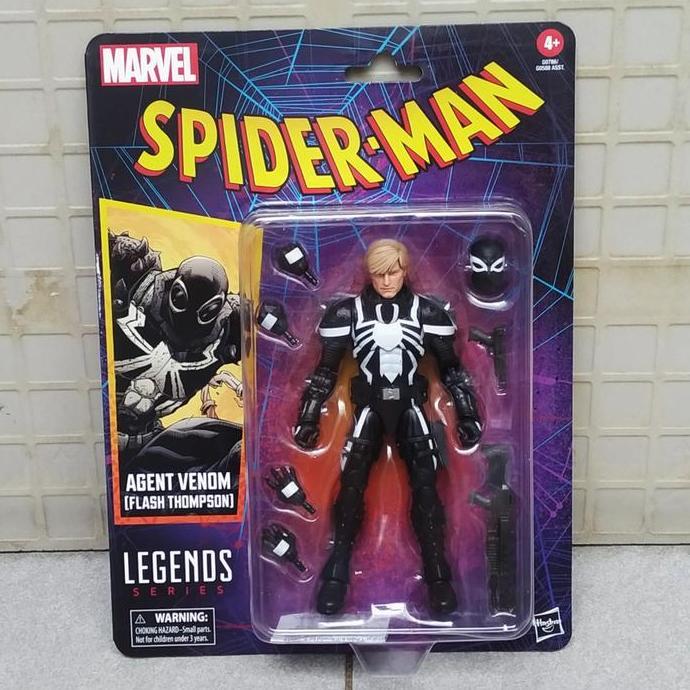 HASBRO MARVEL LEGENDS RETRO AGENT VENOM FLASH THOMPSON SPIDER-MAN VINTAGE CARD SPIDERMAN
