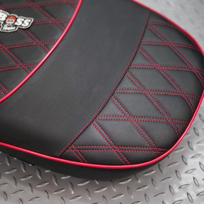 Jok Double Seat Black List Red Vespa Sprint Primavera