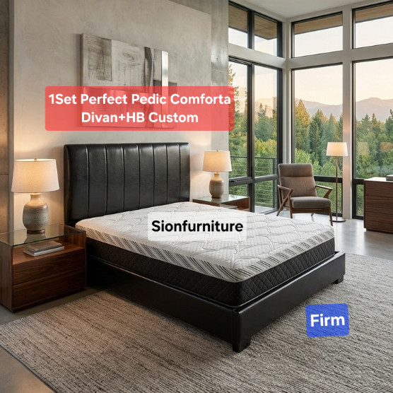 1SET PERFECT PEDIC (DIVAN+HB CUSTOM) COMFORTA SPRINGBED