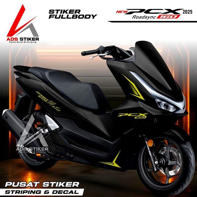 Decal PCX 160 Roadsync Fullbody - Sticker Skotlet PCX 2025 Full Blok - Striping PCX 160 Polos Hitam 