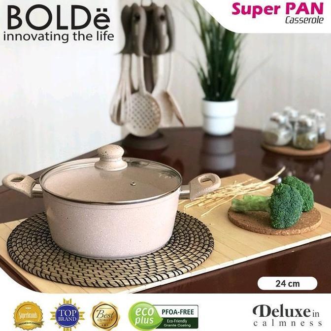 NEW panci caserole bolde beige 24 cm + tutup kaca