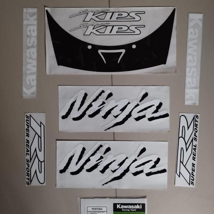Stiker cutting ninja rr old tulisan putih dan stiker rangka ninja rr