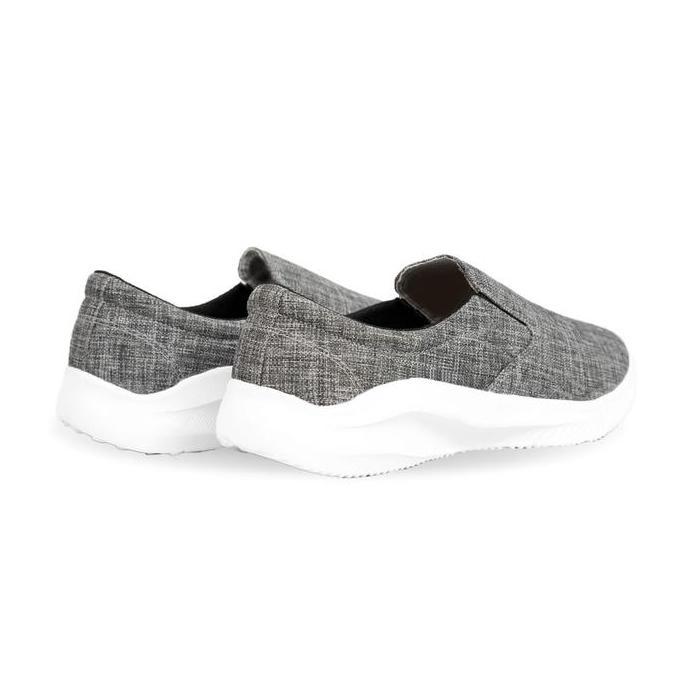 Sepatu Pria Redknot Miter Abu Abu - Sepatu Sneakers Slip On Santai Tanpa Tali - Display
