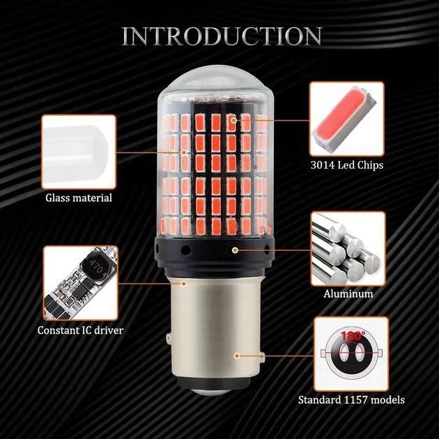 Bobltech Lampu Rem Mobil Led Bayonet 2 Kaki Bay15D 1157 Zeus Car Canbus (2 Buah)