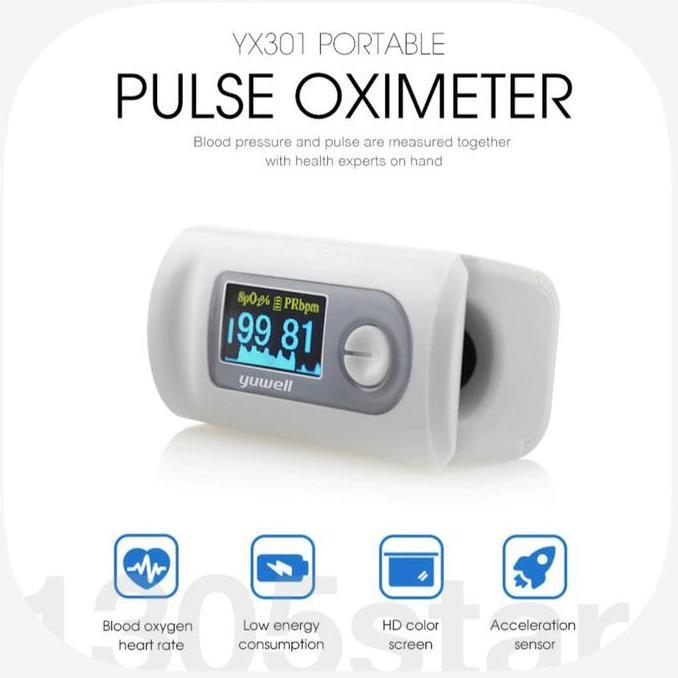 YUWELL YX301 FINGERTIP PULSE ORI PENGUKUR OKSIGEN +BATERAI