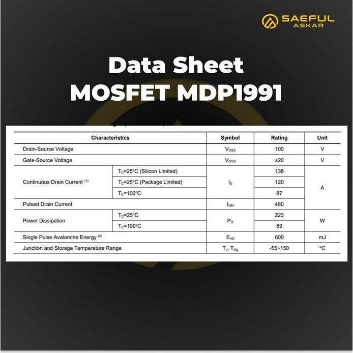 MDP 1991 Transistor Mosfet Controller VOTOL  EM30S EM50S EM50-4 EM100 EM80S