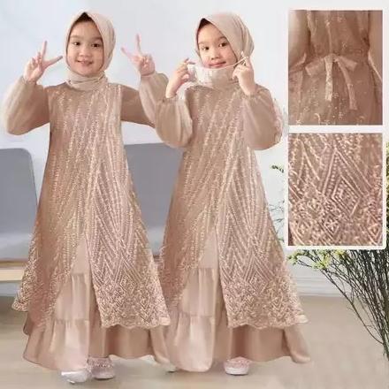 BIG SALE Gamis Anak Perempuan Usia 3-16 Tahun Kids Olivia Dress Bahan Satin Velvet Import Tebal Mix 