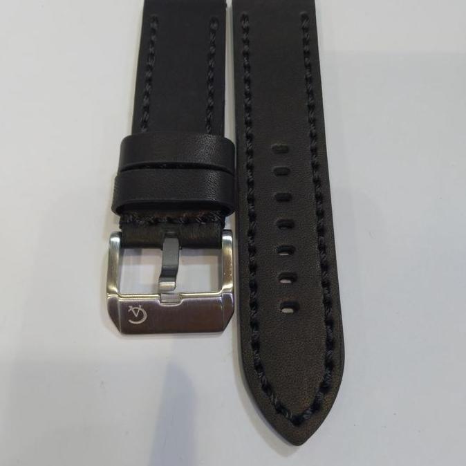 Tali Jam Kulit Alexandre Christie AC Original Strap Leather Hitam