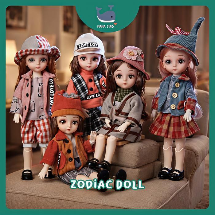 MAMA SING Mainan Boneka Anak Perempuan Barbie Doll Spesial Horoscope Cantik Ukuran 30CM dengan 13 Se