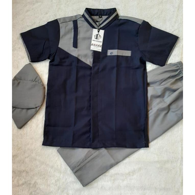 Okeajalah- Im Ibnu Muslim Setelan Pakaian Muslim Anak Baju Koko Kurta Pakistan 3-12 Tahun Bahan Toyo
