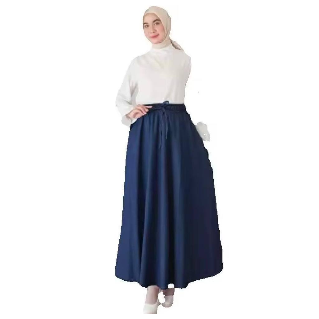 (COD bisa) Rok Jeans rawis | Rok jeans panjang | Rok Rawis Terbaru