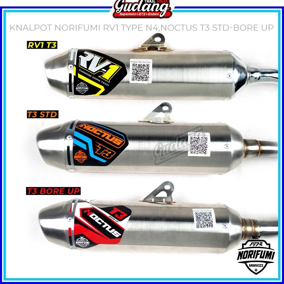 Kenalpot Knalpot Muffler Norifumi NOCTUS T3 RV1 T3 Bore Up Standar CRF 150L KLX 150 WR 155 Bigfoot C