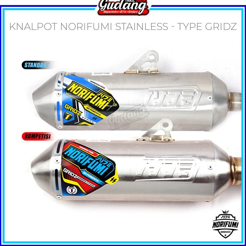 Knalpot MUFFLER Norifumi GRIDZ Bore Up Kompetisi  CRF 150L KLX 150 WR 155 Stainless ORIGINAL NORIFUM