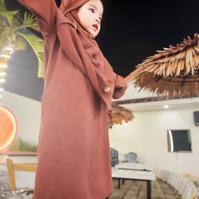 Okeajalah- Jabayaska - Shafa Abayas Kids Viral Set French Khimar Muslim Anak Crinkle Airflow Nyaman 