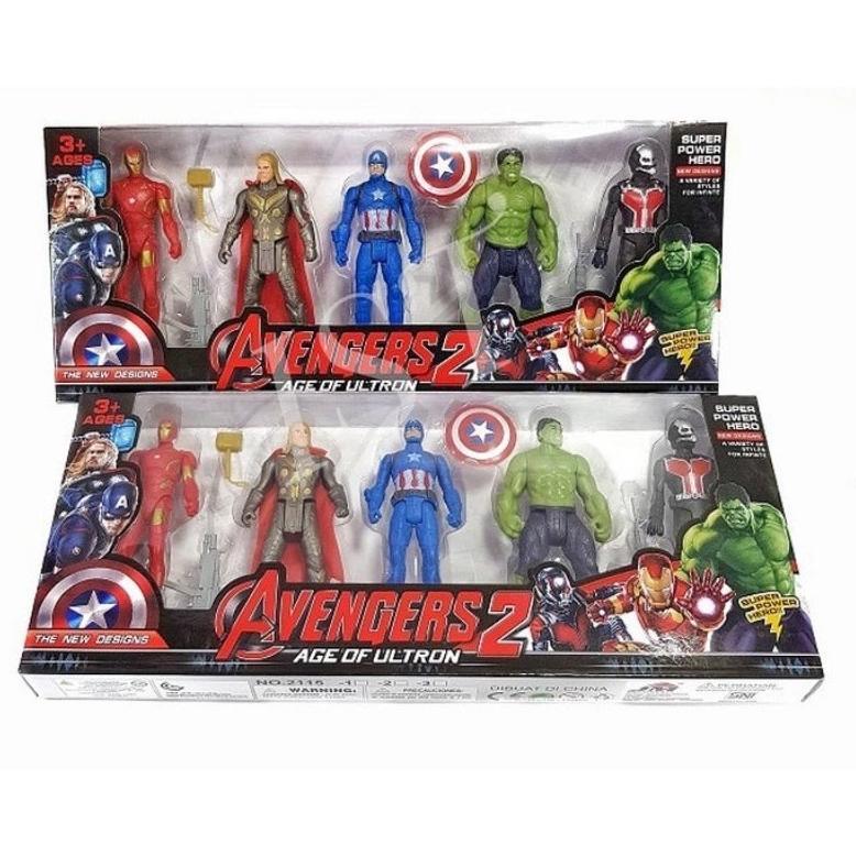MAINAN FIGURE AVENGERS 5in1 ROBOT AVENGERS ISI 5 SET MAINAN ANAK ROBOT FIGURE AVENGERS