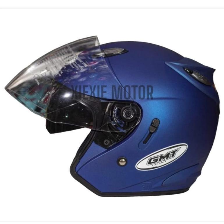 HELM SEPEDA MOTOR HALF FACE GMT DOUBLE VISOR HELM SNI HELM ORIGINAL HELM CENTRO HELM PRIA WANITA DEW