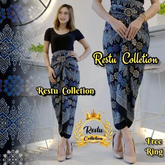 Rok Lilit Wa Skirt Serut Songket Jumputan Batik Panjang Wanita Bawahan Kebaya Kondangan Nikahan Wisu