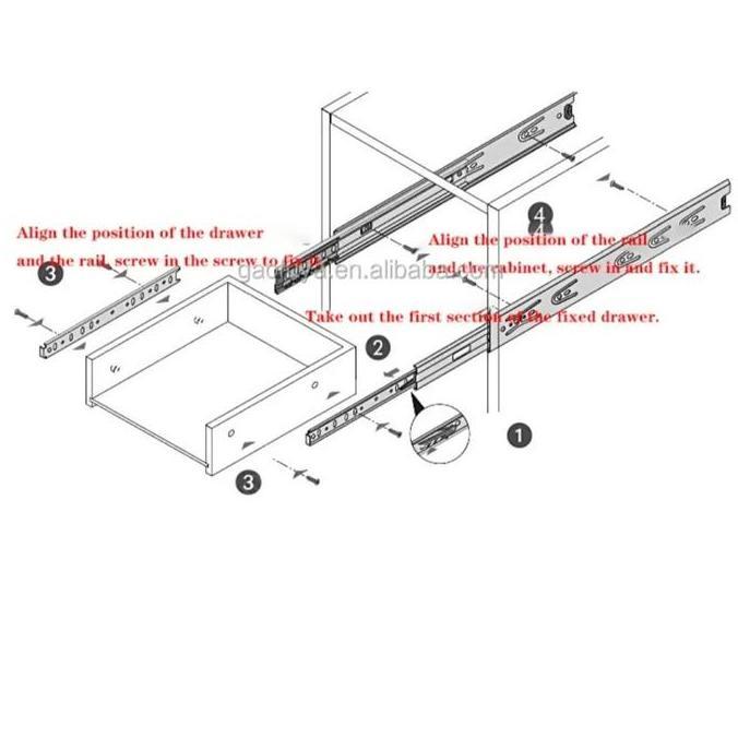 Aisuru- Rel Geser Kabinet Rail Laci Dapur Per Sepasang 30Cm 35Cm 40Cm Rel Laci